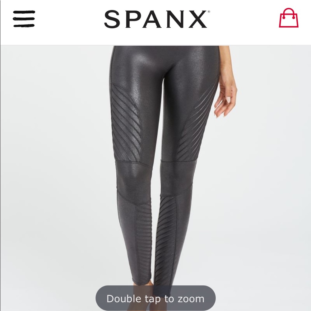 SPANX faux leather Moto leggings